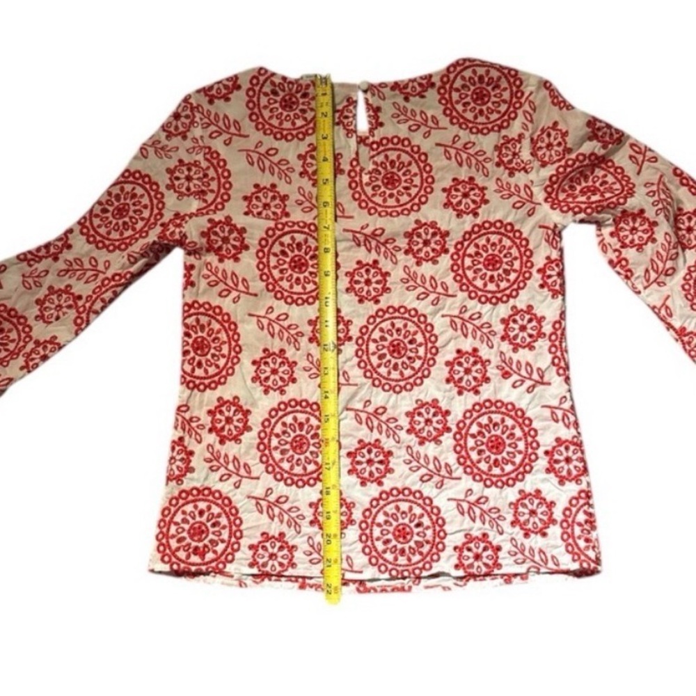 Boden Red and White Embroidered Top - Picture 6 of 6